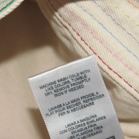 Re/Done x Blanca Miró Ecru Embroidered High Rise Stovepipe Straight Leg Jeans - Picture 12 of 12